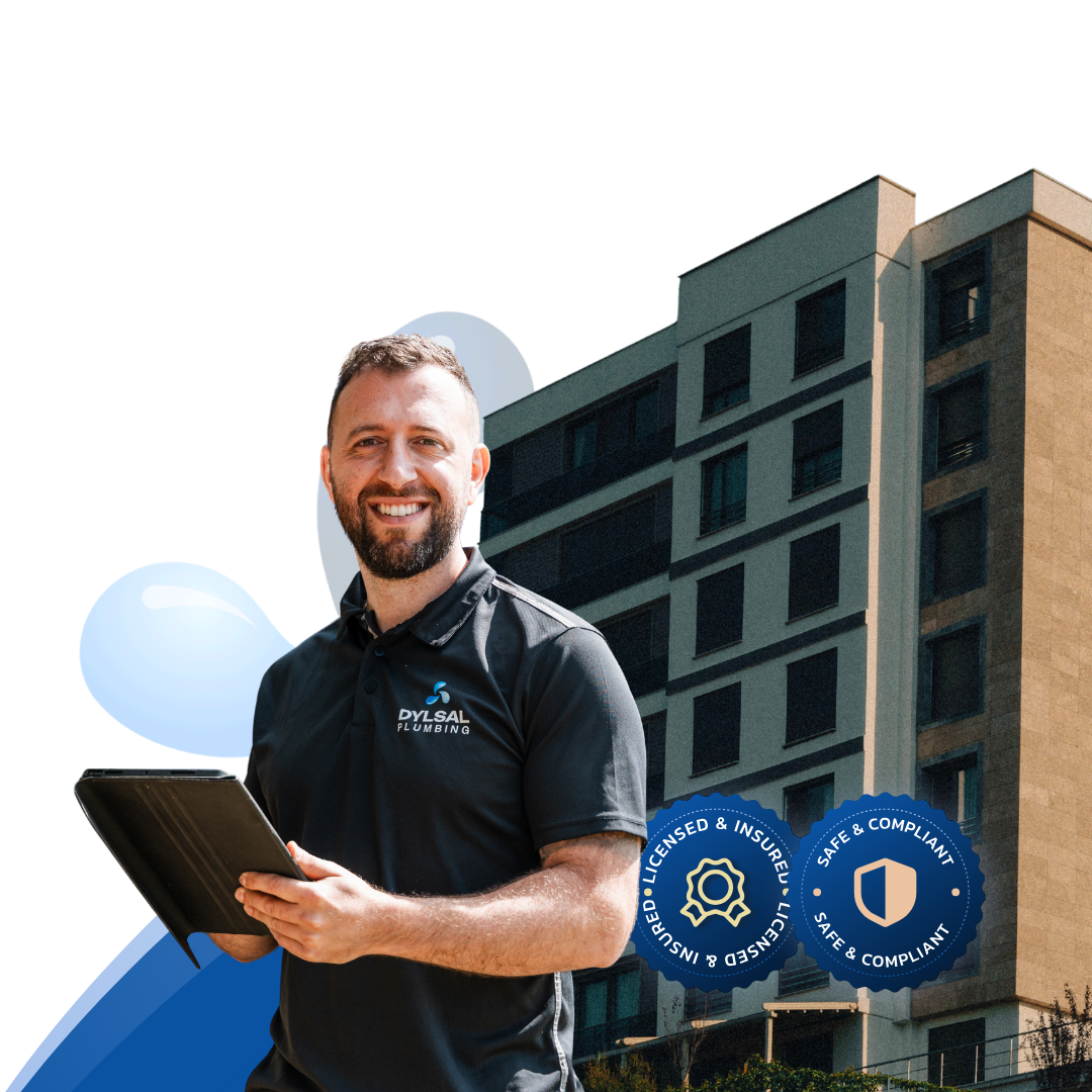 DYLSAL Plumbing on-site for a strata & facilities management plumbing project